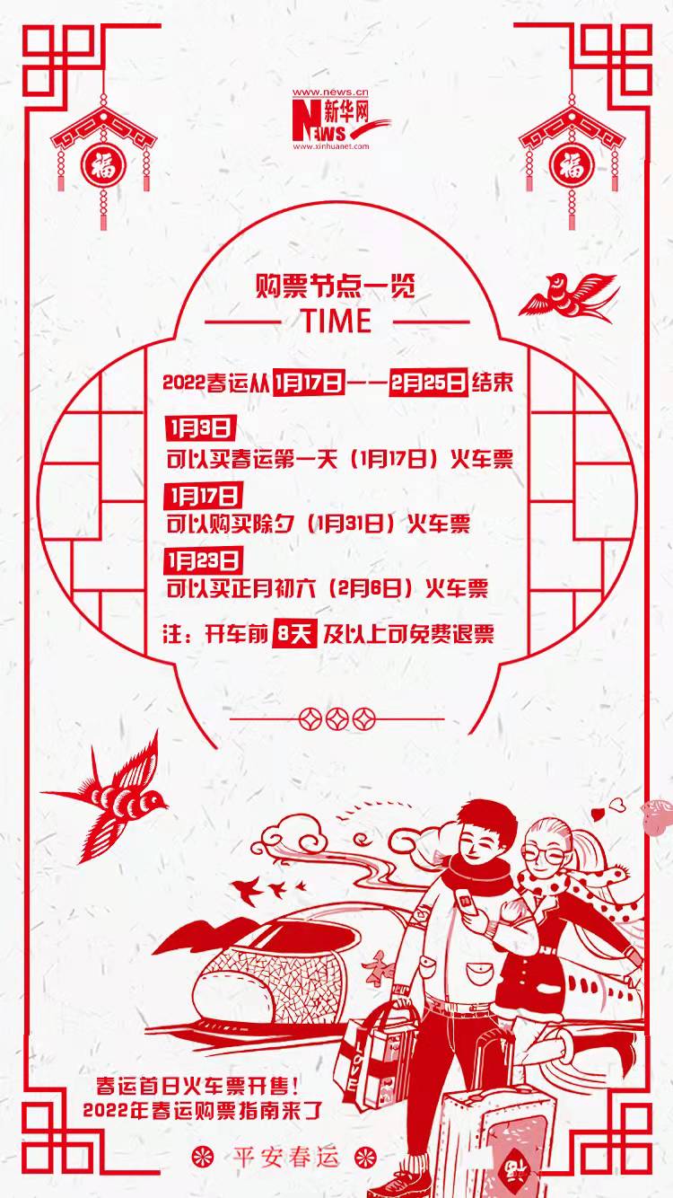 2022年春運(yùn)首日火車票開售！購票指南來了