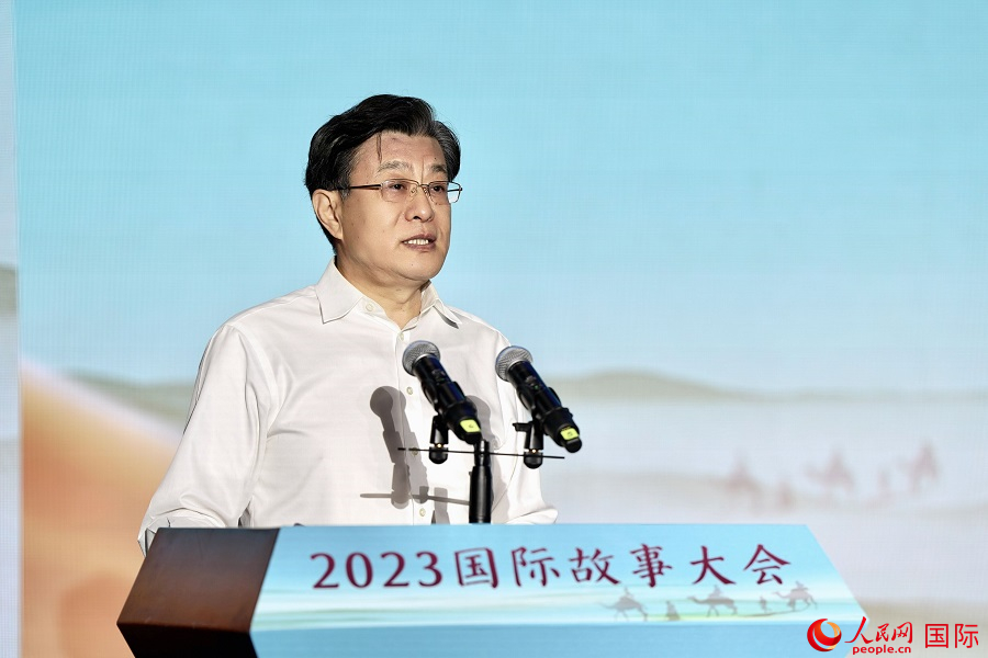 中國(guó)人民對(duì)外友好協(xié)會(huì)副會(huì)長(zhǎng)李希奎致辭。人民網(wǎng) 盧鵬宇攝