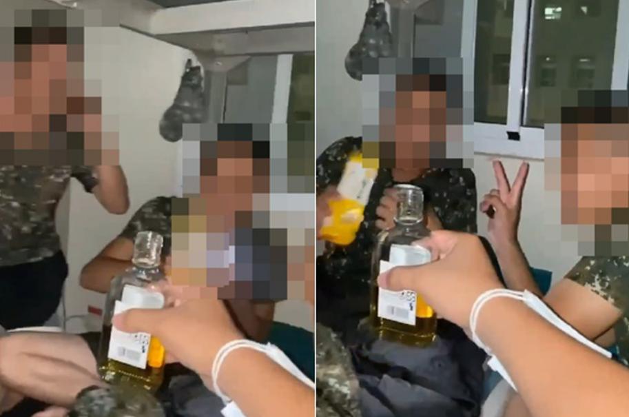 臺軍在宿舍開“飲酒趴”。圖片來源：臺灣“中時新聞網(wǎng)”。