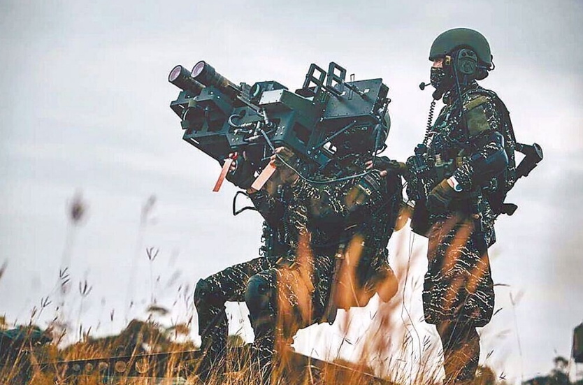 臺(tái)海軍陸戰(zhàn)隊(duì)肩抗“毒刺”導(dǎo)彈發(fā)射器準(zhǔn)備射擊。圖片來(lái)源：臺(tái)灣“中時(shí)新聞網(wǎng)”。
