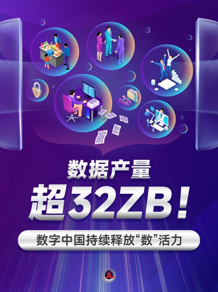 新華鮮報｜數(shù)據(jù)產(chǎn)量超32ZB！數(shù)字中國持續(xù)釋放“數(shù)”活力