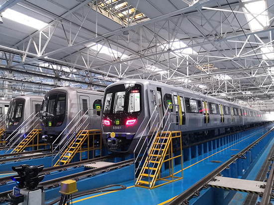 石家莊地鐵二號(hào)線列車。 中車齊車集團(tuán)石家莊公司供圖