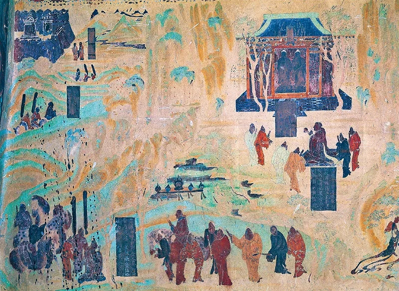 圖為莫高窟第323窟《張騫出使西域圖》。敦煌研究院供圖