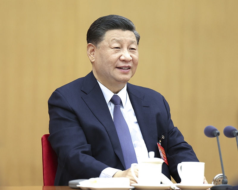 2022年10月17日，習近平同志參加黨的二十大廣西代表團討論。