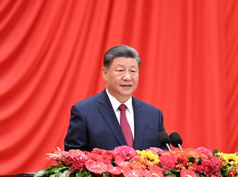 △2024年9月30日，慶祝中華人民共和國成立75周年招待會在北京人民大會堂隆重舉行。習(xí)近平總書記出席招待會并發(fā)表重要講話。