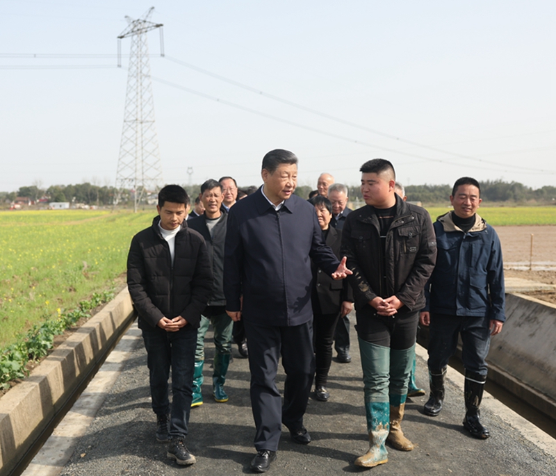 2024年3月19日，習(xí)近平總書記在湖南常德港中坪村考察。