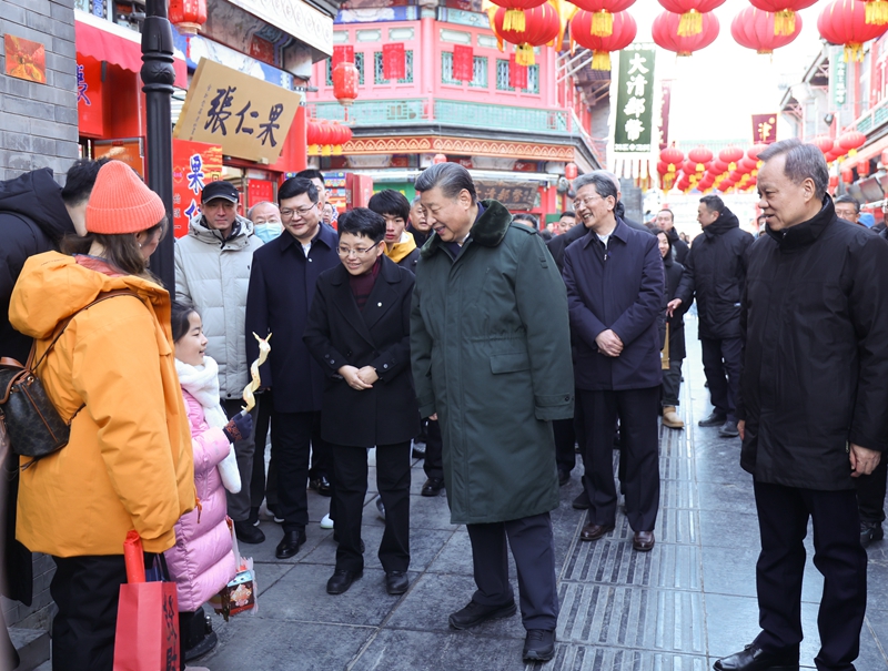 2024年2月1日，習(xí)近平總書記在天津古文化街考察。