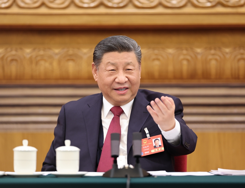 2025年3月5日下午，習(xí)近平總書記參加他所在的十四屆全國人大三次會議江蘇代表團審議。