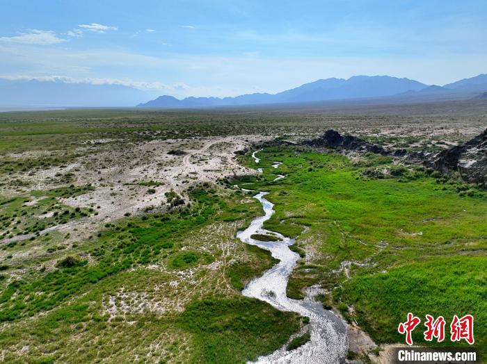 圖為航拍都蘭湖國家濕地公園綠意盎然?！∑钤鲚?攝