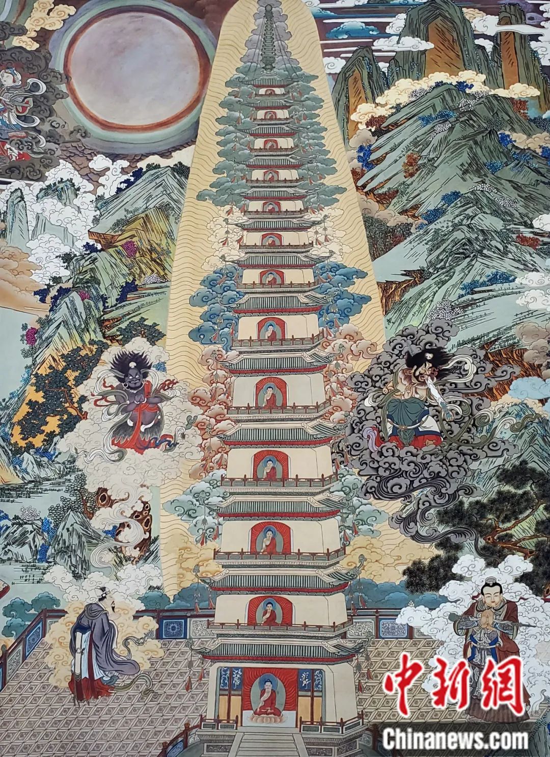 臨摹、補(bǔ)繪的青海瞿曇寺壁畫。受訪者 供圖