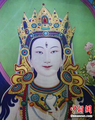 安多強巴繪制的《度母》唐卡。<a target='_blank' href='/'><p  align=