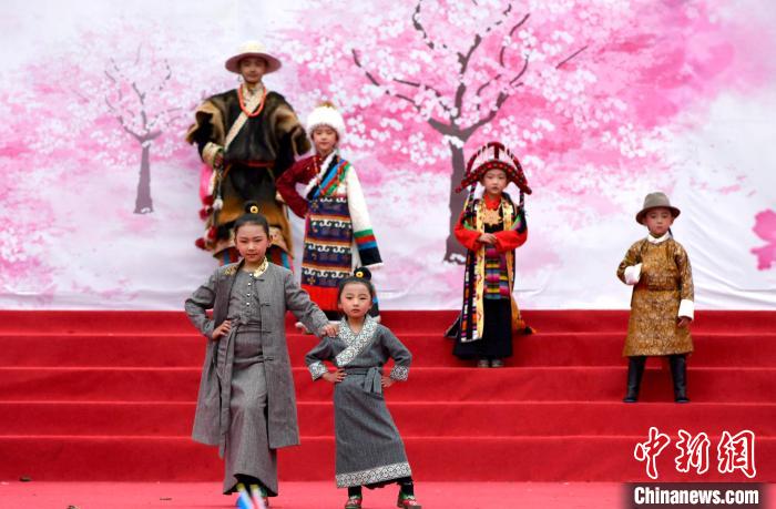 3月28日，西藏林芝第二十屆桃花旅游文化節(jié)開(kāi)幕式上的文藝表演。　李林 攝